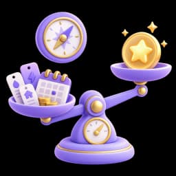 3D Financial balance compass and calibration scale